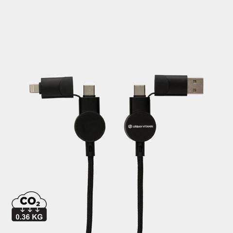 Câble Oakland 6-in-1 à charge 45W en plastique recyclé RCS | Cable pas cher