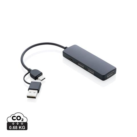 Hub avec double entrée en plastique recyclé RCS | Krokrodeal