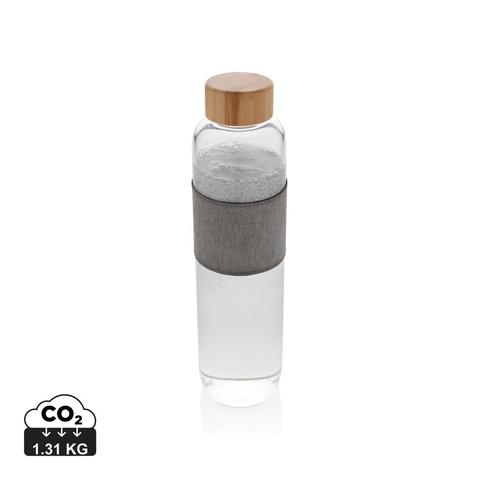 Bouteille en verre avec couvercle en bambou Impact | Bouteille,verre pas cher