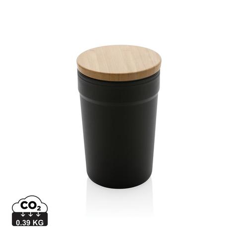 Mug 300ml en PP recyclé GRS avec couvercle en bambou | Mug,cuisine pas cher