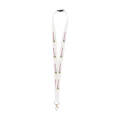 Vue KeyCord Budget Safety 2 cm tour de cou de couleur blanc| Krokrodeal