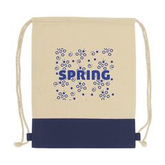 Vue Cotton Promo (125 g/m²) sac à dos de couleur bleu| Krokrodeal