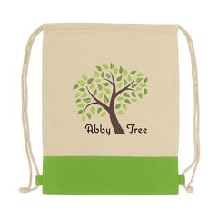 Vue Cotton Promo (125 g/m²) sac à dos de couleur vert| Krokrodeal
