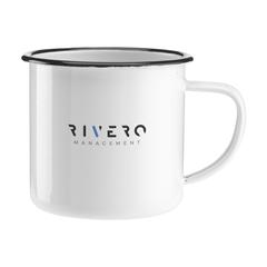 Vue Retro émail Mug de couleur blanc| Krokrodeal