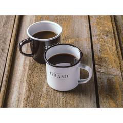 Vue Retro émail Mug de couleur blanc| Krokrodeal