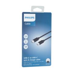 Vue Philips Cable USB-C to USB-C câble de charge de couleur noir| Krokrodeal