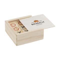 Vue Tic Tac Toe Game FSC Bamboo jeu de couleur marron| Krokrodeal