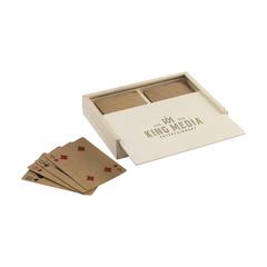 Vue Recycled Playing Cards Double jeu de cartes de couleur marron| Krokrodeal