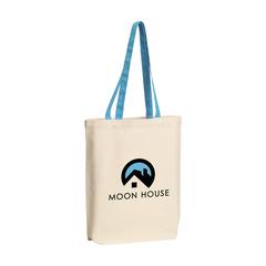 Vue Canvas Shoppy Colour (220 g/m²) sac shopping de couleur bleu| Krokrodeal