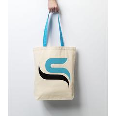 Vue Canvas Shoppy Colour (220 g/m²) sac shopping de couleur bleu| Krokrodeal