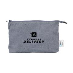 Vue Wolkat Safi Recycled Textile Cosmetic Bag de couleur bleu| Krokrodeal
