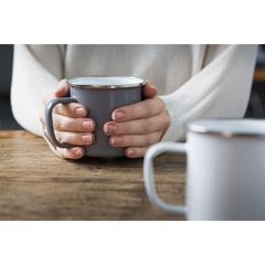 Vue Retro Silver Emaille Mug de couleur gris| Krokrodeal
