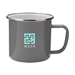 Vue Retro Silver Emaille Mug de couleur gris| Krokrodeal