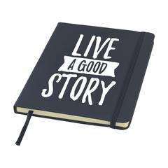 Vue BudgetNote A5 Blanc carnet de couleur noir| Krokrodeal