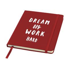 Vue BudgetNote A5 Blanc carnet de couleur rouge| Krokrodeal