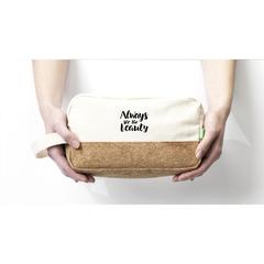 Vue CosCork Eco trousse de toilette de couleur beige| Krokrodeal