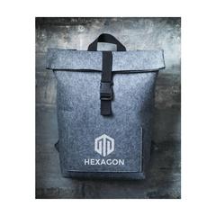 Vue Nolan Felt RPET sac à dos de couleur gris| Krokrodeal