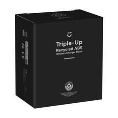 Vue Triple-Up RCS Recycled ABS Wireless Charger Stand de couleur noir| Krokrodeal