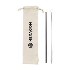 Vue Reusable 1 piece ECO Straw Set paille acier inoxydable de couleur gris| Krokrodeal