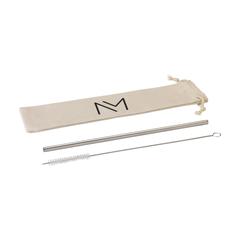 Vue Reusable 1 piece ECO Straw Set paille acier inoxydable de couleur gris| Krokrodeal