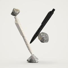 Vue Bio-Stone Pen stylo de couleur blanc| Krokrodeal
