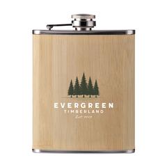Vue Hipflask Bamboo 200 ml gourde de couleur marron| Krokrodeal