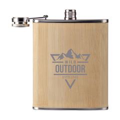 Vue Hipflask Bamboo 200 ml gourde de couleur marron| Krokrodeal