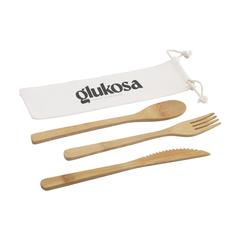 Vue Bambu Ensemble de couverts de couleur marron| Krokrodeal