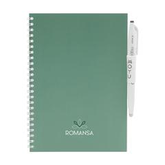 Vue MOYU Erasable Stone Paper Notebook SoftCover 18 pages de couleur vert| Krokrodeal