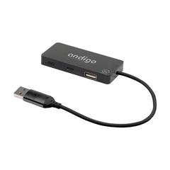 Vue Tecco GRS Recycled Alu USB Hub de couleur noir| Krokrodeal