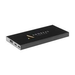 Vue Tecco GRS Recycled Alu Powerbank 5000 chargeur externe de couleur noir| Krokrodeal