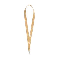 Vue Lanyard Cork 2 cm tour de cou de couleur beige| Krokrodeal