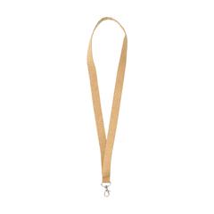 Vue Lanyard Cork 2 cm tour de cou de couleur beige| Krokrodeal