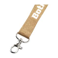 Vue Lanyard Cork 2 cm tour de cou de couleur beige| Krokrodeal