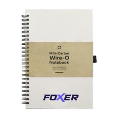 Vue Milk-Carton Wire-O Notebook A5 bloc-notes de couleur beige| Krokrodeal
