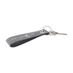 Vue RPET Felt Keyring porte-clés de couleur gris| Krokrodeal