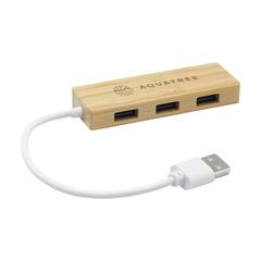 Vue Bamboo USB Hub de couleur marron| Krokrodeal