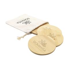 Vue Bamboo Coaster Set sous-verres de couleur beige| Krokrodeal