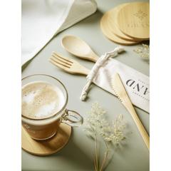 Vue Bamboo Coaster Set sous-verres de couleur beige| Krokrodeal