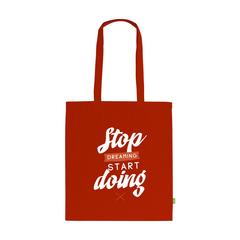 Vue Organic Cotton Shopper (140 g/m²) sac de couleur rouge| Krokrodeal