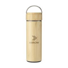 Vue Nikko 330 ml thermos en bambou de couleur marron| Krokrodeal