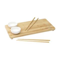 Vue Temaki Bamboo Sushi Tray ensemble cadeau de couleur marron| Krokrodeal
