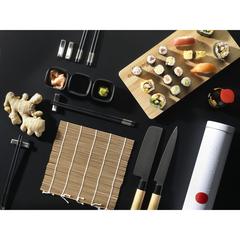 Vue Temaki Bamboo Sushi Tray ensemble cadeau de couleur marron| Krokrodeal