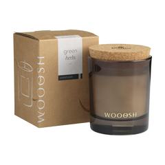 Vue Wooosh Scented Candle Green Herbs bougie parfumée de couleur marron| Krokrodeal