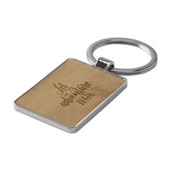 Vue Bamboo Key Rectangle porte-clés de couleur marron| Krokrodeal