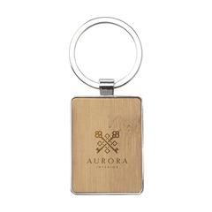 Vue Bamboo Key Rectangle porte-clés de couleur marron| Krokrodeal