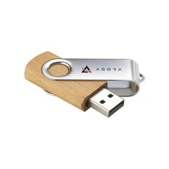 Vue Twist Bamboo clé USB 8 GB de couleur marron| Krokrodeal