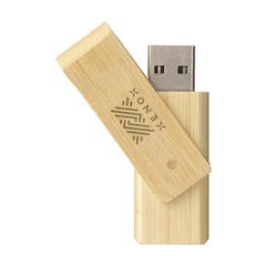 Vue Waya Bamboo clé USB 32 GB de couleur marron| Krokrodeal