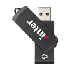 Vue Twist Recycle clé USB 8 GB de couleur noir| Krokrodeal