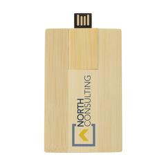 Vue CreditCard Bamboo clé USB 16 GB de couleur marron| Krokrodeal